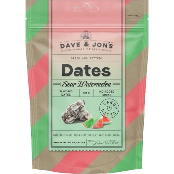 Dave & Jon's 125G Dates Sour Watermelon - ízesített datolya
