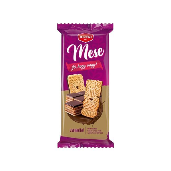 Detki 180G Mese Mézes Linzer Zserbó ízű - Étbevonóval félig mártva