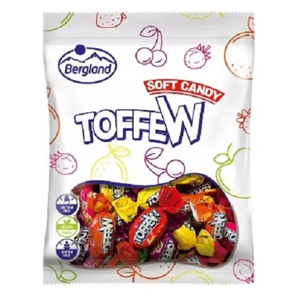 Bergland 80G ToffeW Gyümölcs Ízű Töltött Puhakaramella