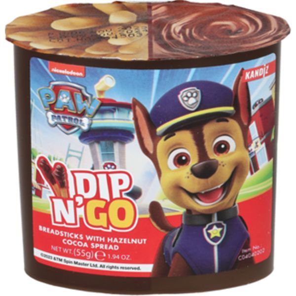 Dip N' Go 55G Mancs Őrjárat - Kakaós Mogyorókrém és Ropogós Pálcikák