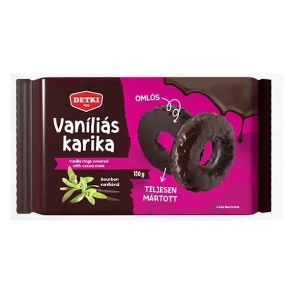 Detki 150G Vaníliás karika kakaós étbevonóval teljesen mártva