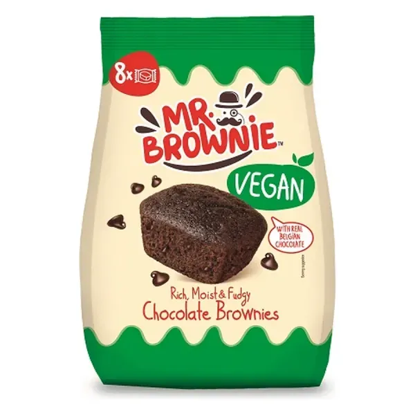Mr. Brownie 200G Vegán Belga Csokidarabokkal (8*25G-Zacskós)