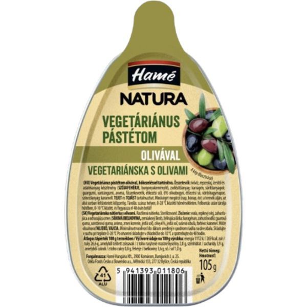 Hamé 105G Vegetáriánus Olivás Pástétom