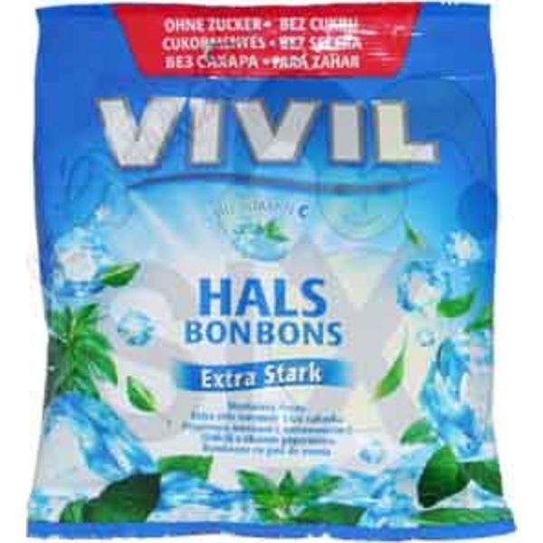 Vivil 60G Cukormentes Exta Erős Borsmentás Torokcukor