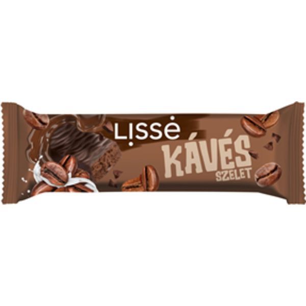 Lissé 31G Kávé Ízű Szelet Étcsokoládéval Mártva