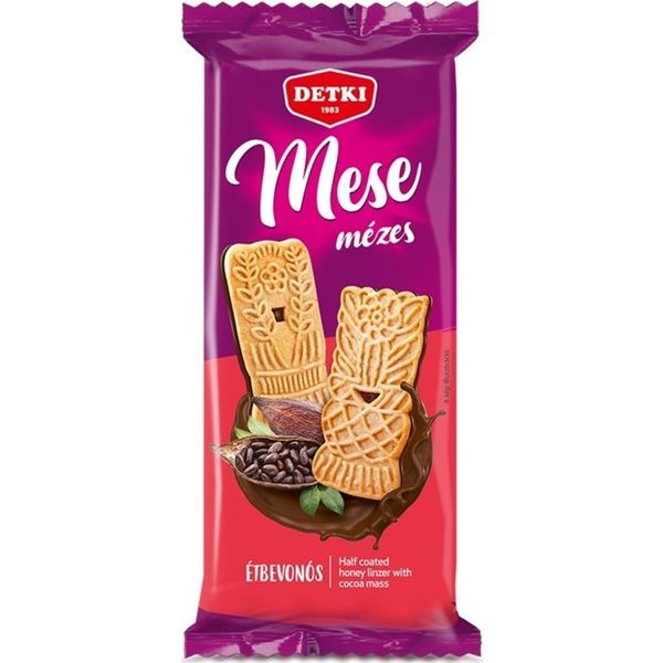 Detki 180G Mese Mézes Linzer kakaós bevonóval félig mártva