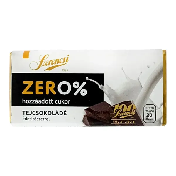 Szerencsi 20G ZERO Tejcsokoládé