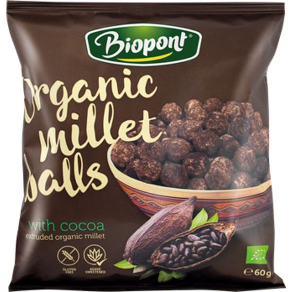 Biopont 60G Extrudált Kölesgolyó - Kakaós Gluténmentes,Vegán
