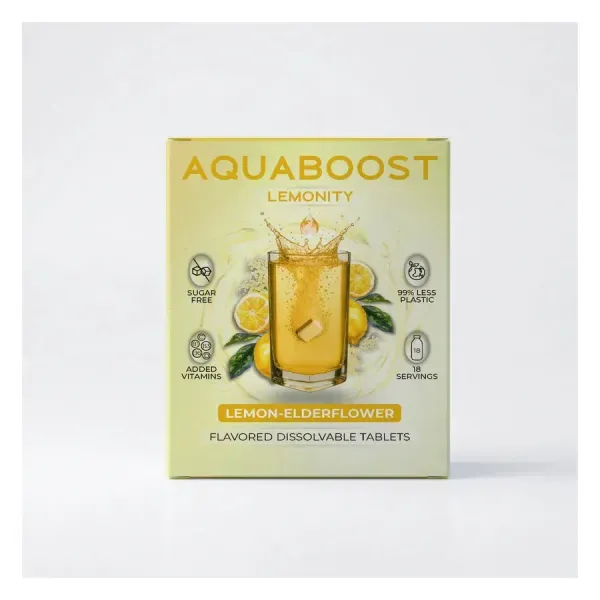 Aquaboost 40G Lemonity Citrom-Bodza ízű Pezsgőtabletta Vitaminokkal