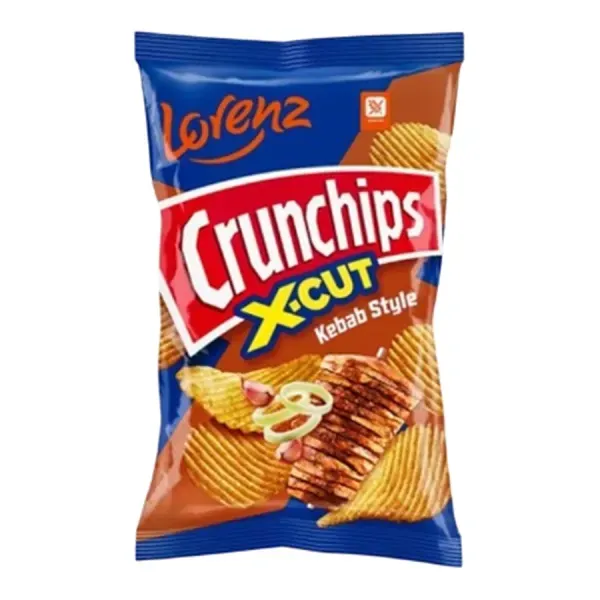 Lorenz Crunchips X-Cut kebab & onion kebab-hagyma 75 g