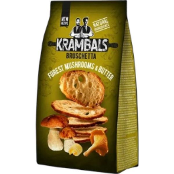 Krambals 70-84G Bruschetta Forest Mushrooms And Butter - Erdei Gombás és Vajas Ízű Pirított Kenyérszelet