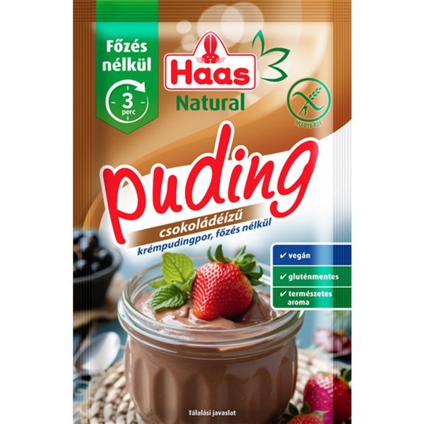 Haas Natural Pudingpor Csokoládé Főzés Nélküli 64G