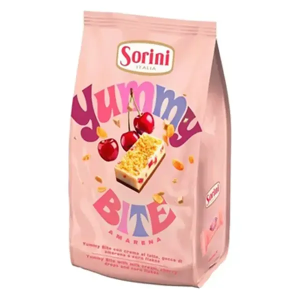 Sorini 200G Yummy Bite Meggyes-Tejes Krémmel Töltött Kukoricapelyhes Falatkák
