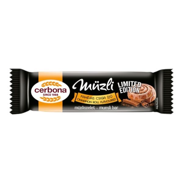 Cerbona Müzliszelet 20G Fahéjas Müzliszelet, Tejszín ízű Bevonótalppal