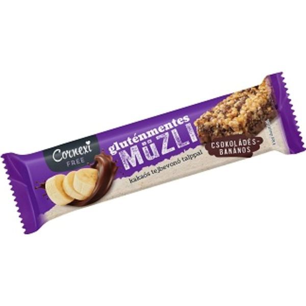 Cornexi 25G Csokoládés-Banános Müzliszelet Kakaós Bevonó Talppal GM