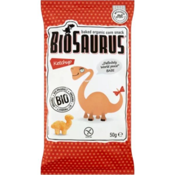 Biopont 50G BioSaurus Babe - Kukoricás Snack Ketchupos Gluténmentes,Vegán