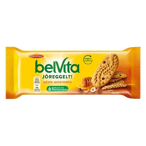 Győri Jó Reggelt Keksz 50G Méz-Mogyoró (Sárga)