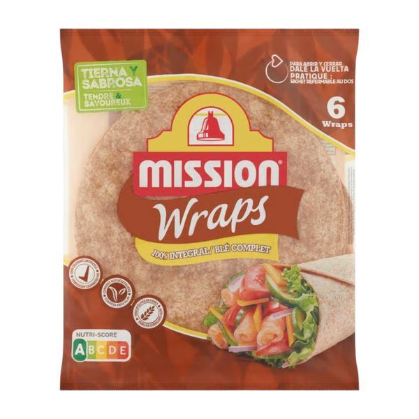 Mission 370G Wrap - Teljes Kiőrlésű Tortilla lap 25cm (6db)