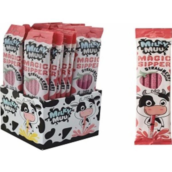 Milky Muu Szívószál 30G Eper Ízű Vegán