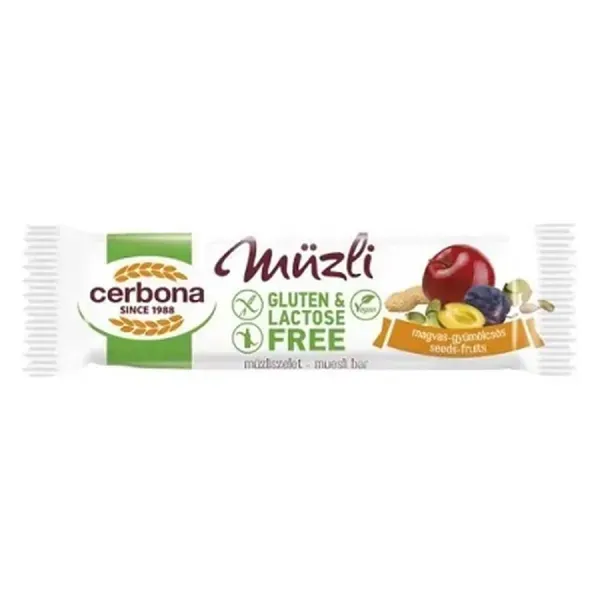 Cerbona Szelet Gluténmentes Magvas-Gyümölcs 35G