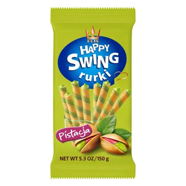 Happy Swing 150G Pisztácia ízű krémmel töltött ostyarúd