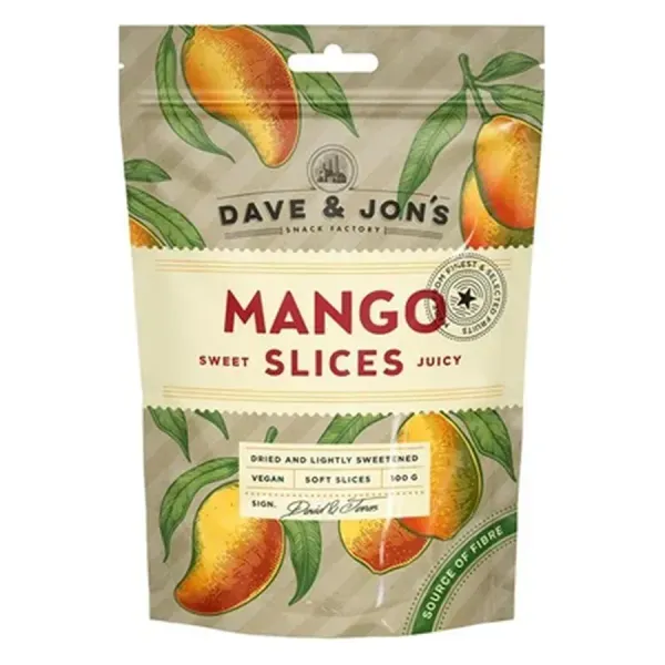 Dave & Jon's 100G Mango Slices - szárított gyümölcs