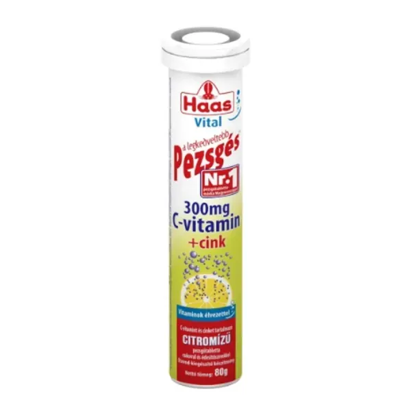 Haas Pezsgőtabletta 80G C-Vitamin (Citrom)