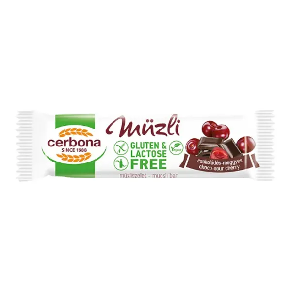 Cerbona Szelet Gluténmentes Csokis-Meggyes 35G