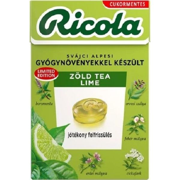 Ricola 40G Zöld Tea - Lime