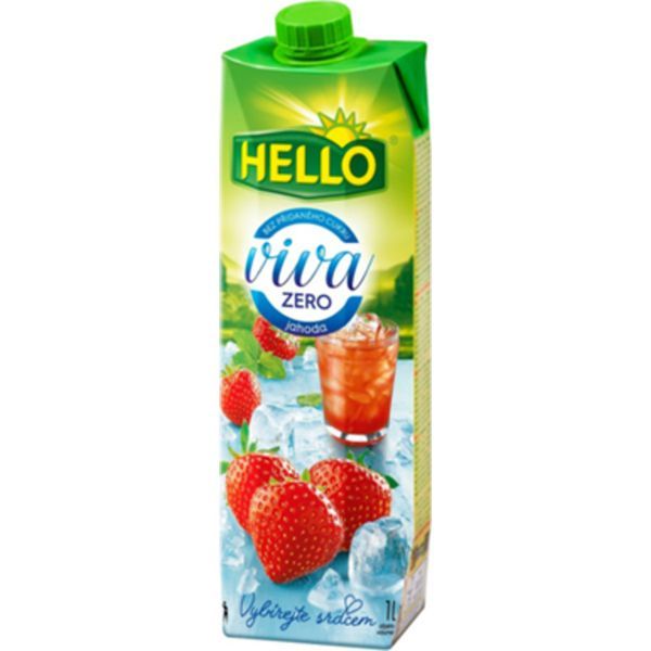 Hello Viva 1L Zero Szamóca Gyümölcslé