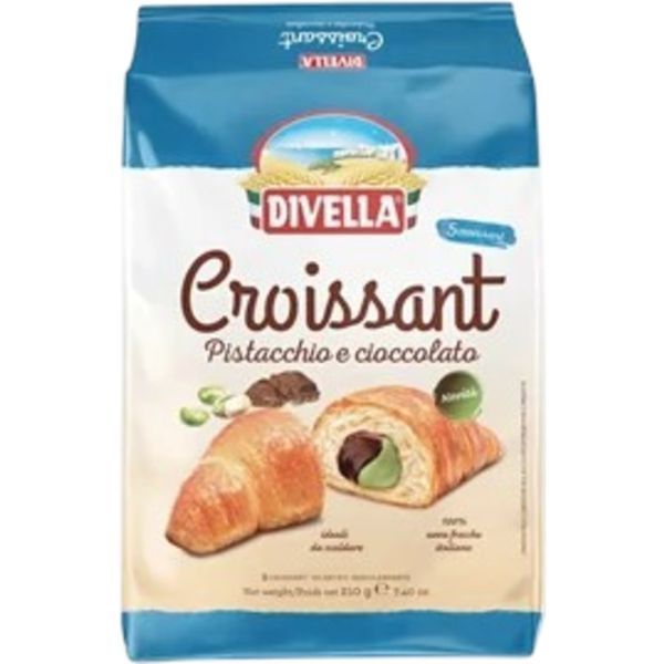 Divella 210G Croissant Csokoládés - Pisztáciás Krémmel Töltve 5*42gr