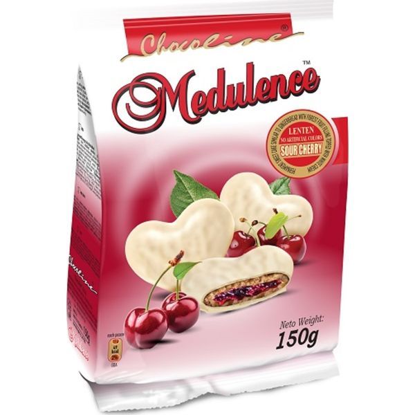 Medulence Fehércsokis Puszedli Meggyes 150g