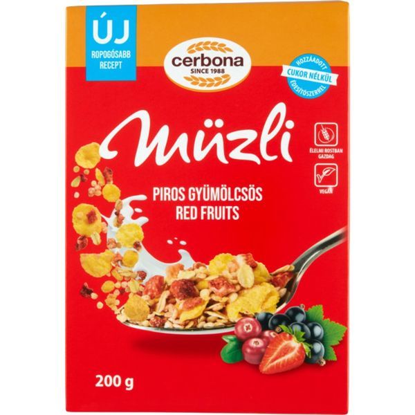Cerbona Müzli 200G Piros Gyümölcs