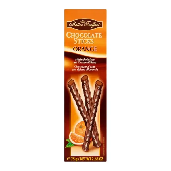 Maitre T. choco sticks orange 75 g
