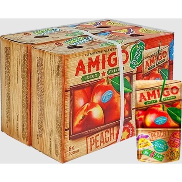 Amigó 200ML Szívószálas Őszibarack (6431)