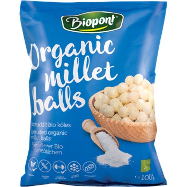 Biopont 100G Extrudált Kölesgolyó - Enyhén Sós Gluténmentes,Vegán