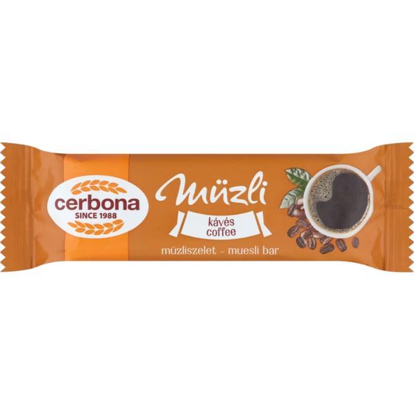 Cerbona Müzliszelet 20G Kávé Fehércsokoládé Bevonattal