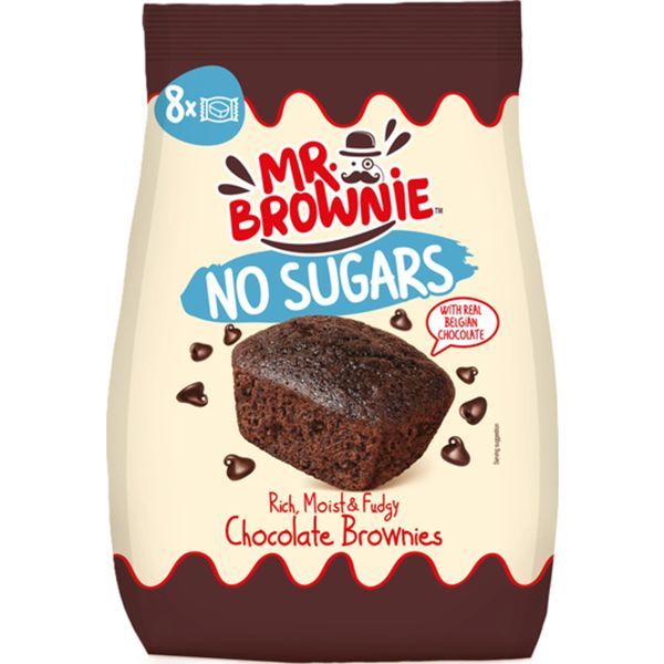 Mr. Brownie 200G Cukormentes - Belga Csokoládé Darabokkal (8*25G-Zacskós)