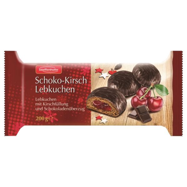 Stieffenhofer 200G Mézeskalács Puszedli Cseresznyés Töltelékkel és Csokoládés Bevonattal