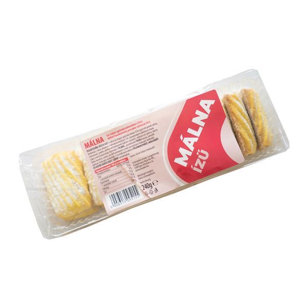 Kazy málna ízű vegyes gyümölcsízzel töltött porcukros teasütemény 240 g
