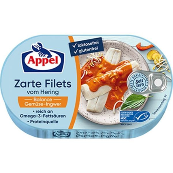 Appel 200G Hering Filé Zöldséggel és Gyömbérrel Glutén - Laktózmentes