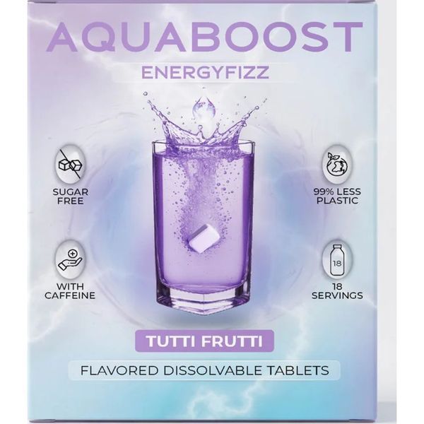 Aquaboost 40G Energyfizz Tutti Frutti ízű Pezsgőtabletta Koffeinnel