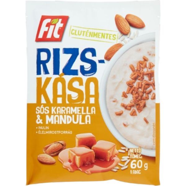 Fit Reggeli 60G Rizskása Mandulával&Sós Karamellel,Gluténmentes