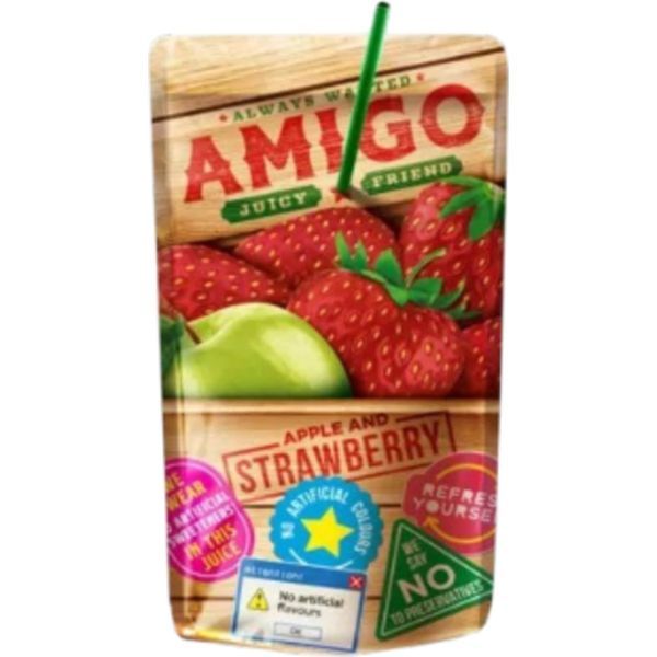 Amigó 200ML Szívószálas Eper (6806)