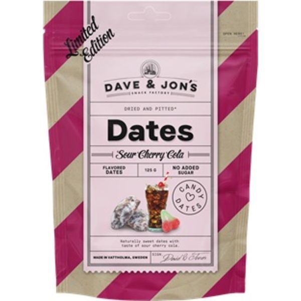 Dave & Jon's 125G Dates Cherry Cola - ízesített datolya