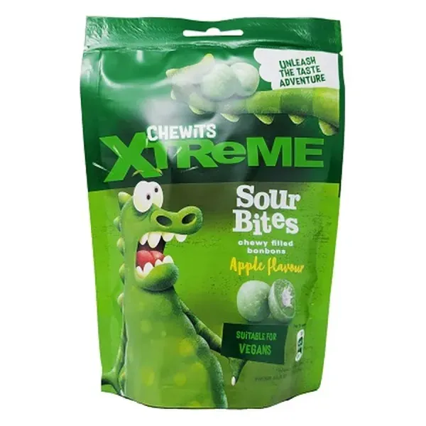 Chewits Xtreme 115G Sour Bites Alma Ízű Cukor Almás Töltelékkel