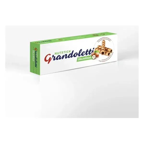 Grandoletti 80G Nutstick Hazelnut Mogyorókrémes Karamellizált Ropogós Csíkos Ostyarúd