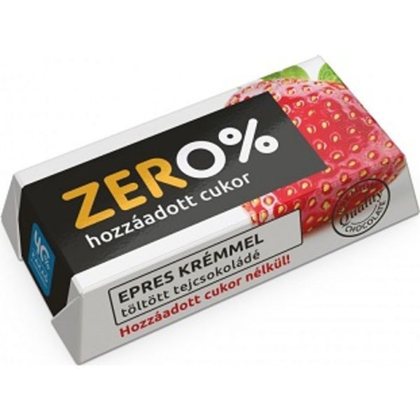 Szerencsi ZERO eper ízű krémmel töltött tejcsokoládé édesítőszerrel 21 g