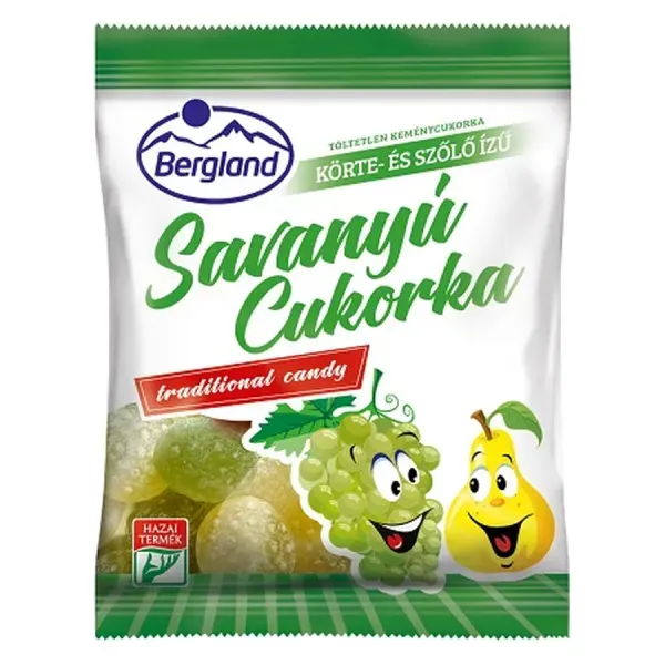 Bergland Savanyú Cukor 70G Körte-Szőlő