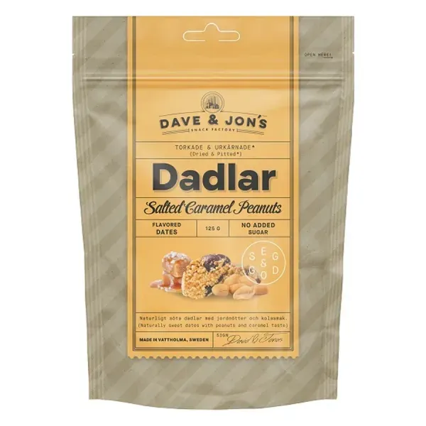 Dave & Jon's 125G Dates Salted Caramel Peanuts - ízesített datolya